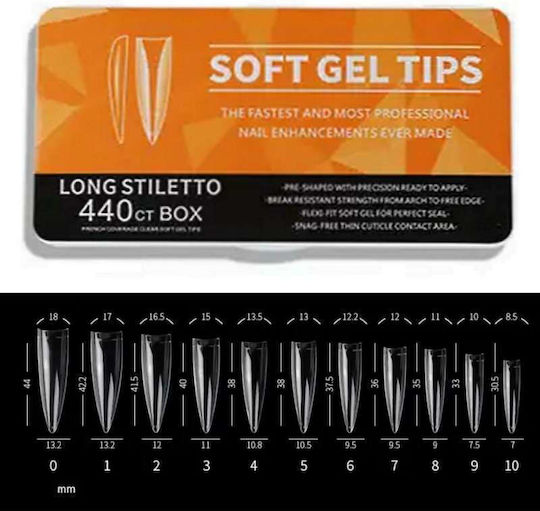 Soft Gel Tips Νυχιών Διάφανα 440τμχ T02115498