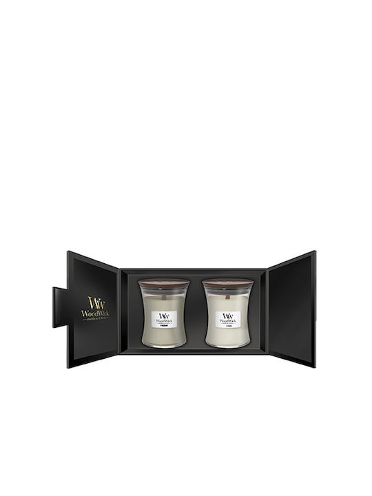 WoodWick Αρωματικό Κερί Fireside, Linen 275gr