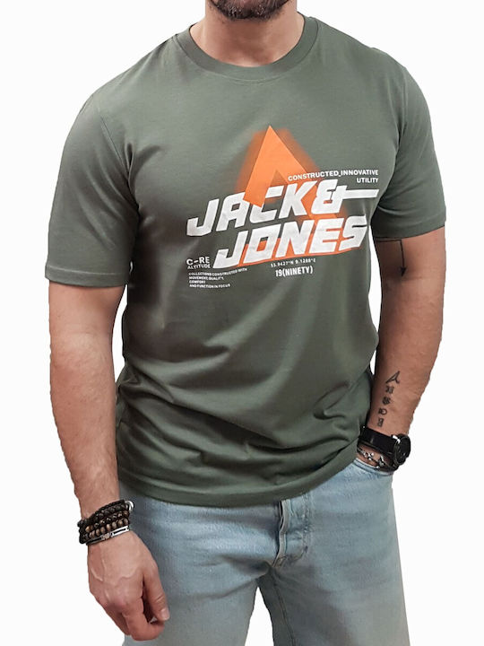 Jack & Jones T-shirt Bărbătesc cu Mânecă Scurtă Agave Green