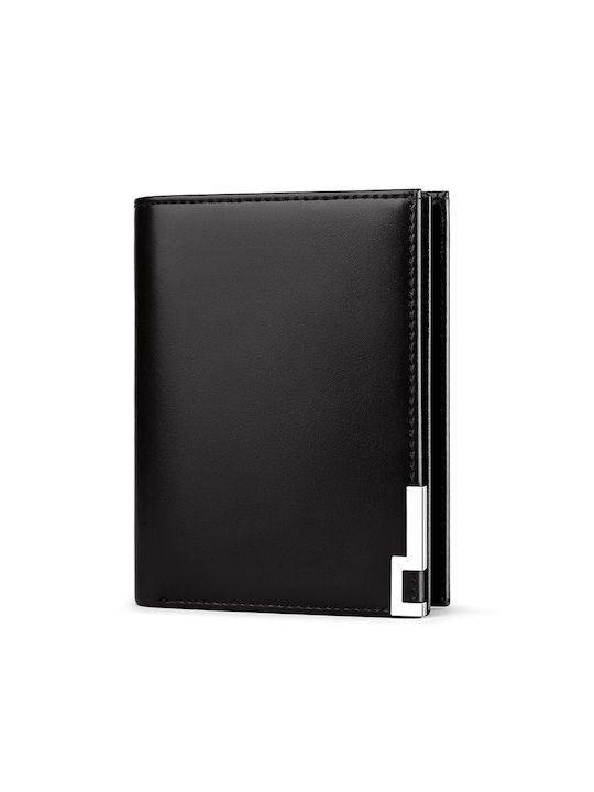 William Polo Men's Leather Coin Wallet Black