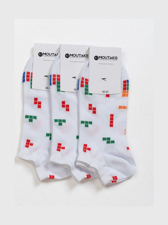 Sock Ing Γυναικείες Κάλτσες με Σχέδια Λευκο 3Pack