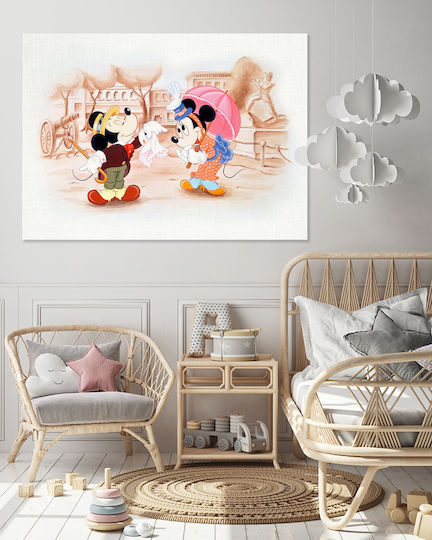 Παιδικός Πίνακας Mickey & Minnie σε Καμβά 65x95εκ.