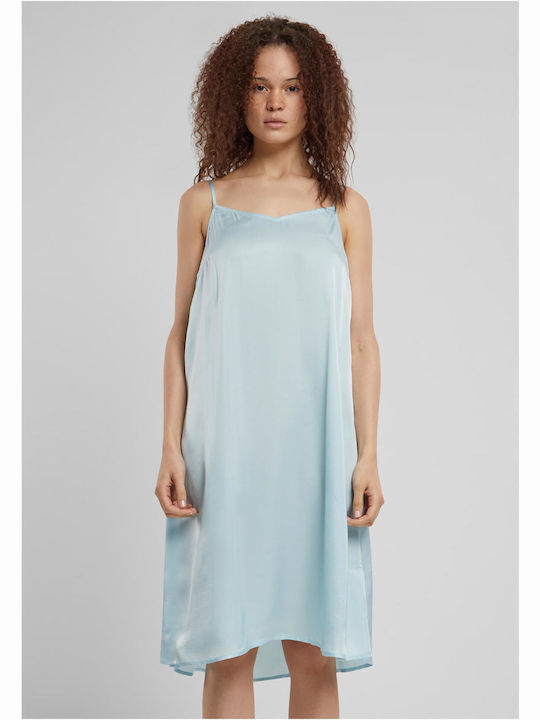 Sommer Midi Abendkleid Slip Dress Oceanblau