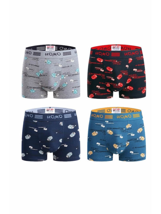 Uomo Herren Boxershorts Colorful 4Packung