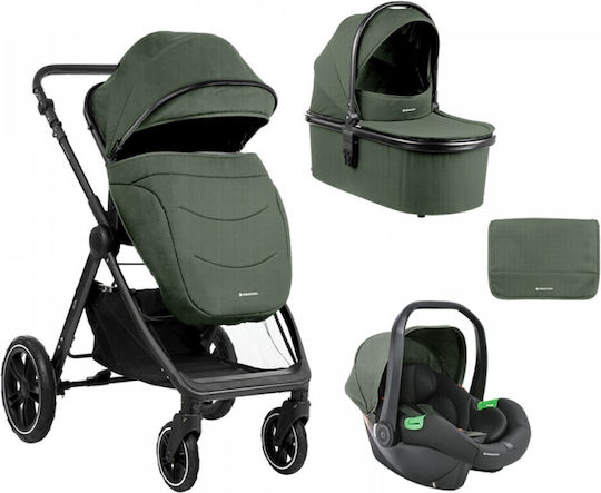 Kikka Boo Ava Verstellbar 3 in 1 Baby Kinderwagen Geeignet für Neugeborene Army Green 10.2kg