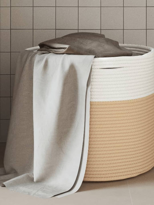 vidaXL Storage Basket Fabric Beige 40x40x35cm 1pcs