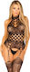 Leg Avenue Spitze Hochgeschlossener Bodystocking Schwarz