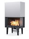 Thermiki ATS 70 Corner Wood Fireplace Insert with Right Corner Window
