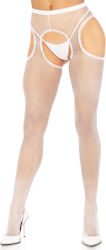Leg Avenue Crotchless Net Stockings White Leg Avenue Crotchless Net Stockings White