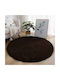 Strado Carpets Rug Round Shaggy Dark Brown