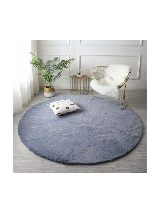 Strado Carpets Anti-slip Rug Round Silver