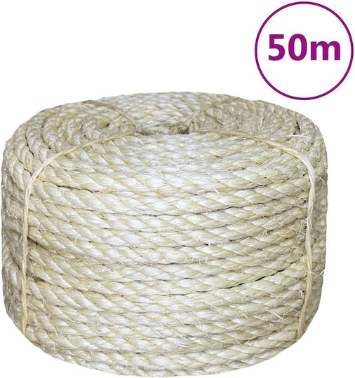 vidaXL Σχοινί Στριφτό 8mm 50m Σιζάλ 2.4kg Μαύρο