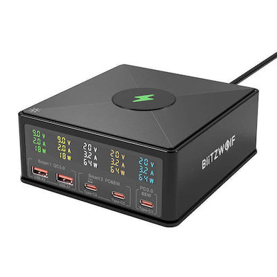 BlitzWolf Charging Station with 2 USB-A ports and 3 USB-C ports 160W Quick Charge 3.0 (868H)