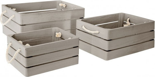 Atmosphera Set Cutii Decorative Lemnoase 3buc