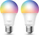 TP-LINK Becuri inteligente LED 8.7W pentru Soclu E27 RGB 806lm Reglabil în intensitate v3 2buc