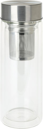 Excellent Houseware Flasche Wasser Glas mit Schraubverschluss Silber Excellent Houseware Flasche Wasser Glas mit Schraubverschluss Silber