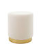 Stool For Living Room Upholstered with Fabric Dash Cream-gold 35x35x35cm