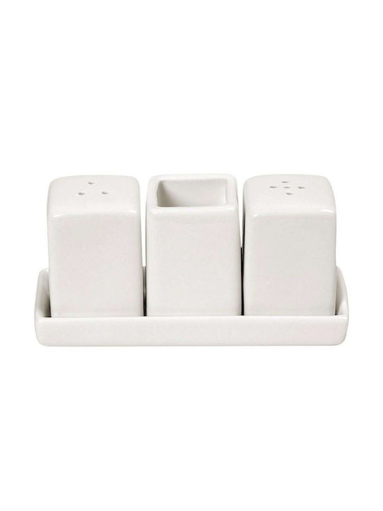 Siders Salt Pepper Toothpick Set with Ivory Stand 13.5x5.5x6.2cm Packaging 2 Pieces