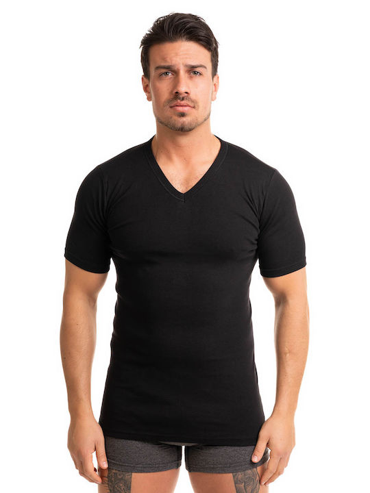 Giorgio Men's Undershirt Short-sleeved BLACK