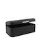 Mplco Metallic Bread Box Black 42x22x16cm