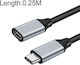 Conceptronic Braided USB 2.0 Cable USB-C male - USB-C female 100W PD Χρυσό 0.25m 10Gbps