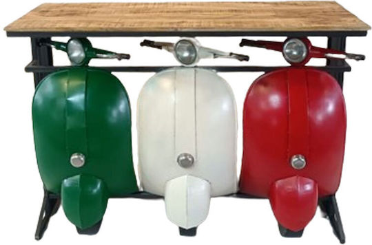 Vespa Конзолна маса Метална Green White Red Д138xШ52xВ100cm