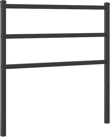 vidaXL Metallic Bed Headboard Black 95x90cm