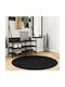 vidaXL Rug Round Shaggy Black