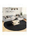 vidaXL Rug Round Shaggy Black