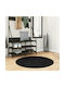 vidaXL Rug Round Shaggy Black