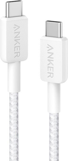 Anker USB 2.0 Cable USB-C male - USB-C 60W PD Λευκό 0.9m