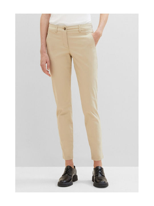 Women's Chino Trousers Slim Fit Beige