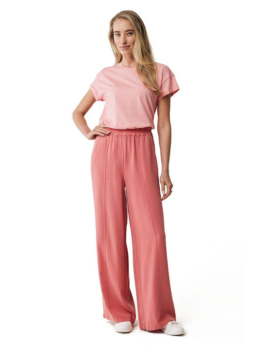 Women's Fabric Trousers Coral