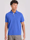 Polo Herrenbluse Kurzarm Satin Blauer