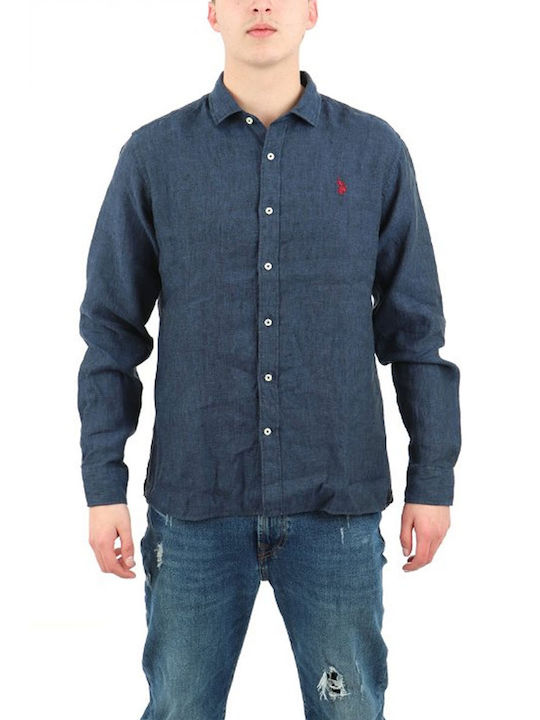 U.S. Polo Assn. Men's Shirt Linen Blue