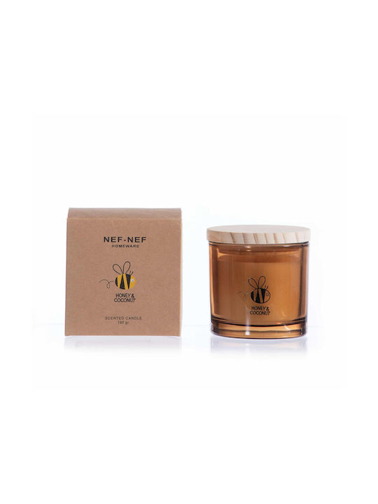 Nef-Nef Homeware Aromatisch Kerze Honey Kokosnuss in Gefäß mit Parfüm Kokosnuss 190gr