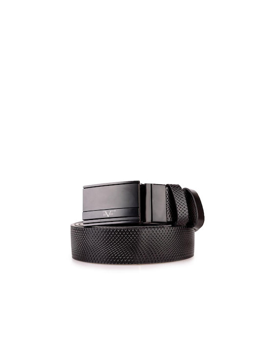 19V69 Men's Leather Belt Black