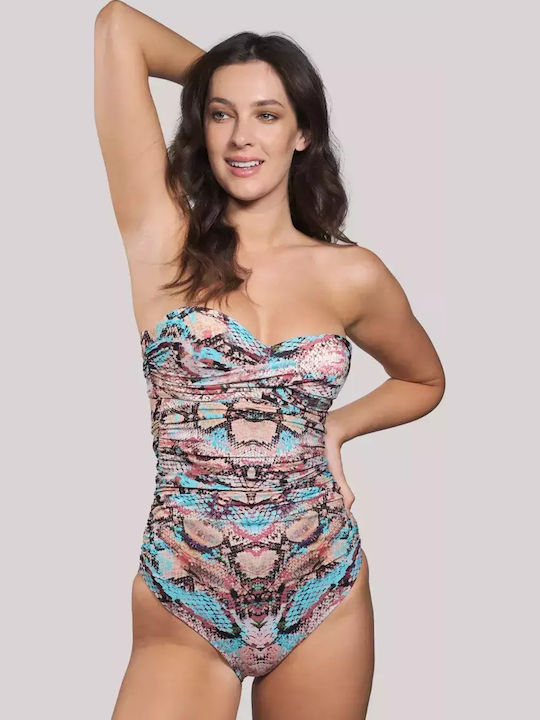 Costum De Baie Întreg Fără Bretele Pentru Bust Mare