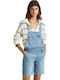 Abby Fabby Damen Denim Einteiler Shorts Blue