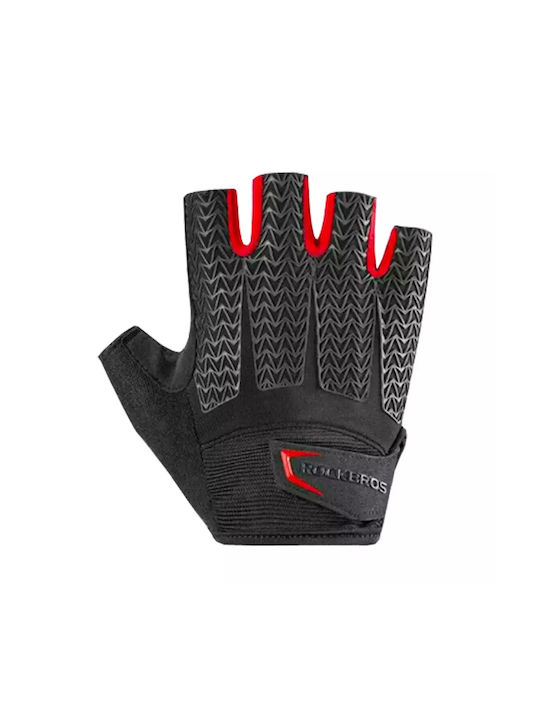 Rockbros Half Finger Cycling Gloves Adults with Gel Black