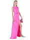 Silvian Heach Dress with Slit Fuchsia