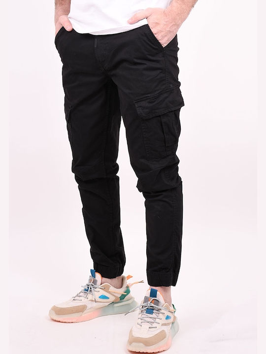 Double Men's Trousers Chinos Slim Fit Black