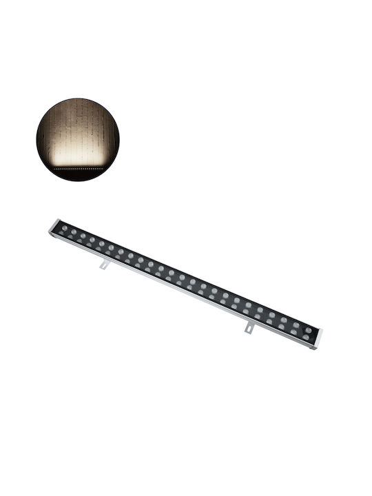 GloboStar Εξωτερικό Φωτιστικό LED Wall Washer 48W με Φυσικό Λευκό Φως IP67 Ασημί