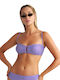 Spikes Strapless Bikini Top B Cup With Padding Purple