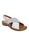 Leather Women's Flat Sandals Anatomic in White Color