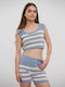 Ble Resort Collection Women's Top Beachwear Grey/blue/white