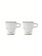 Cani Set Tassen Espresso aus Porzellan Weiß 80ml 2Stück