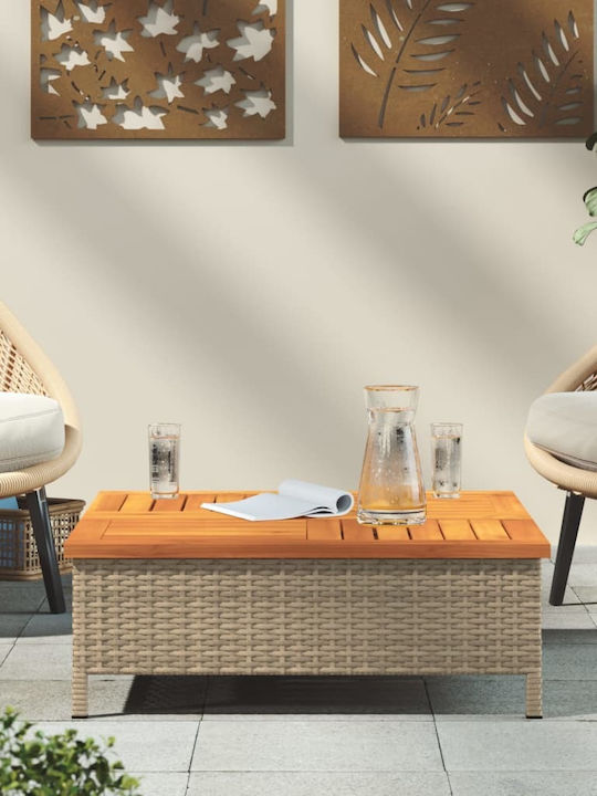 Garten- und Terrassentisch für kleine Räume Beiges 70x70x25cm