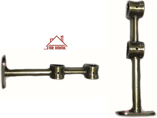 ForHome Curtain rail base Wall made of Metal Gold 2pcs