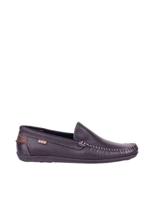 Dj.Santa Men's Leather Moccasins Black